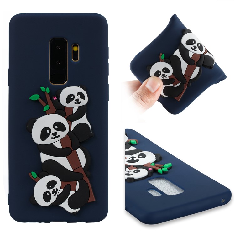 Lovely 3D Panda Pattern TPU Cell Phone Case for Samsung Galaxy S9+ SM-G965 - Dark Blue-1