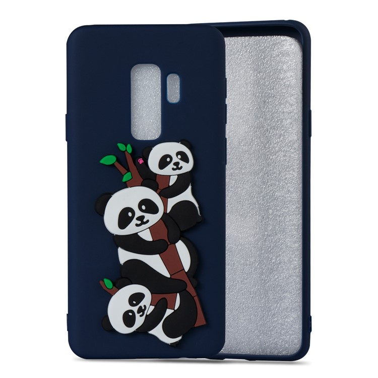 Lovely 3D Panda Pattern TPU Cell Phone Case for Samsung Galaxy S9+ SM-G965 - Dark Blue-4