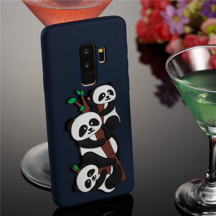 Lovely 3D Panda Pattern TPU Cell Phone Case for Samsung Galaxy S9+ SM-G965 - Dark Blue-6