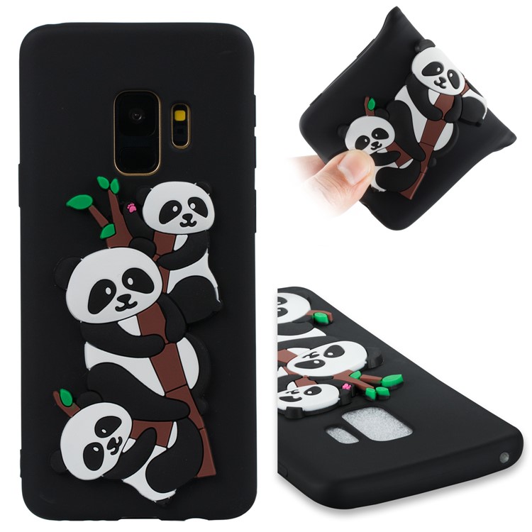 Lovely 3D Panda Pattern TPU Case for Samsung Galaxy S9 SM-G960 - Black-1