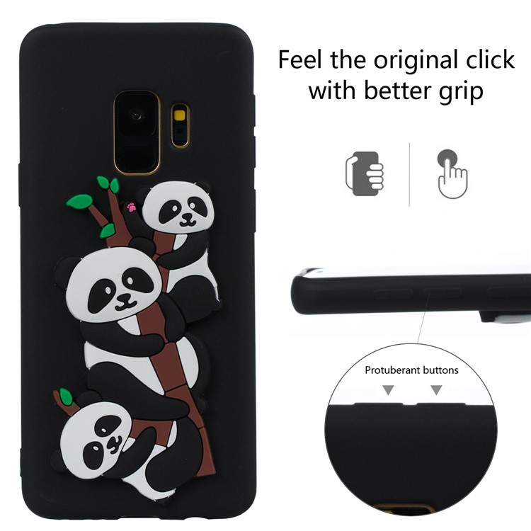 Lovely 3D Panda Pattern TPU Case for Samsung Galaxy S9 SM-G960 - Black-3