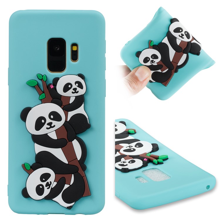 Lovely 3D Panda Pattern TPU Shell Cover Case for Samsung Galaxy S9 SM-G960 - Baby Blue-1