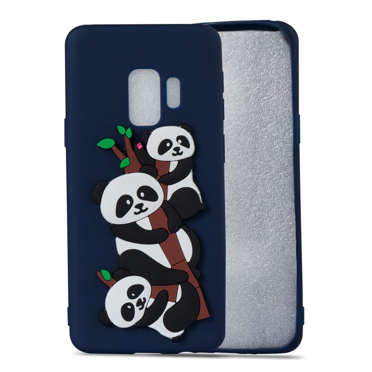 Lovely 3D Panda Pattern TPU Cover Case for Samsung Galaxy S9 SM-G960 - Dark Blue-4