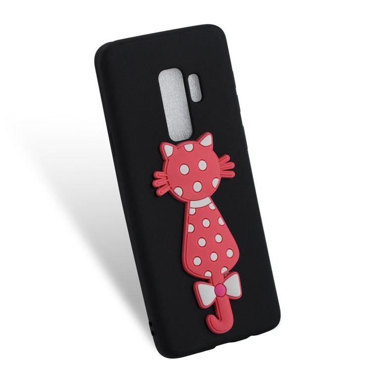 Cute 3D Cat TPU Soft Phone Case for Samsung Galaxy S9 Plus - Black-3