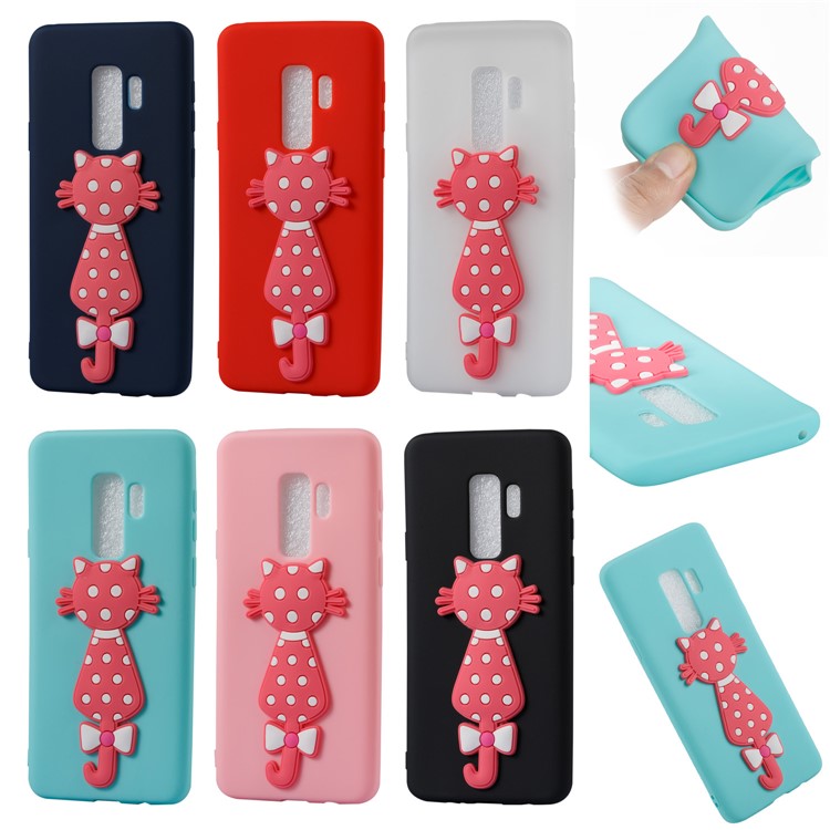 Cute 3D Cat TPU Soft Phone Case for Samsung Galaxy S9 Plus - Black-7