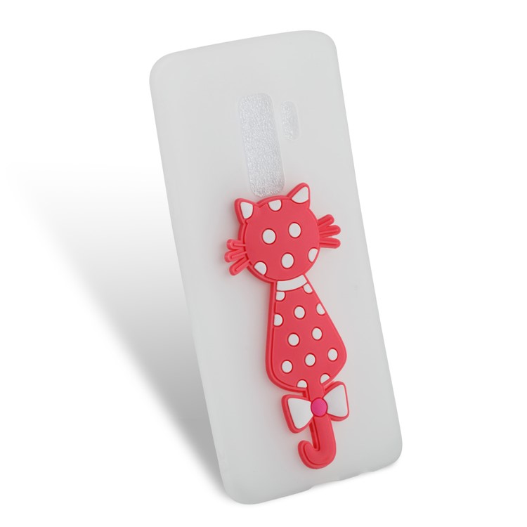 For Samsung Galaxy S9+ Cute 3D Cat TPU Soft Back Case - White-3