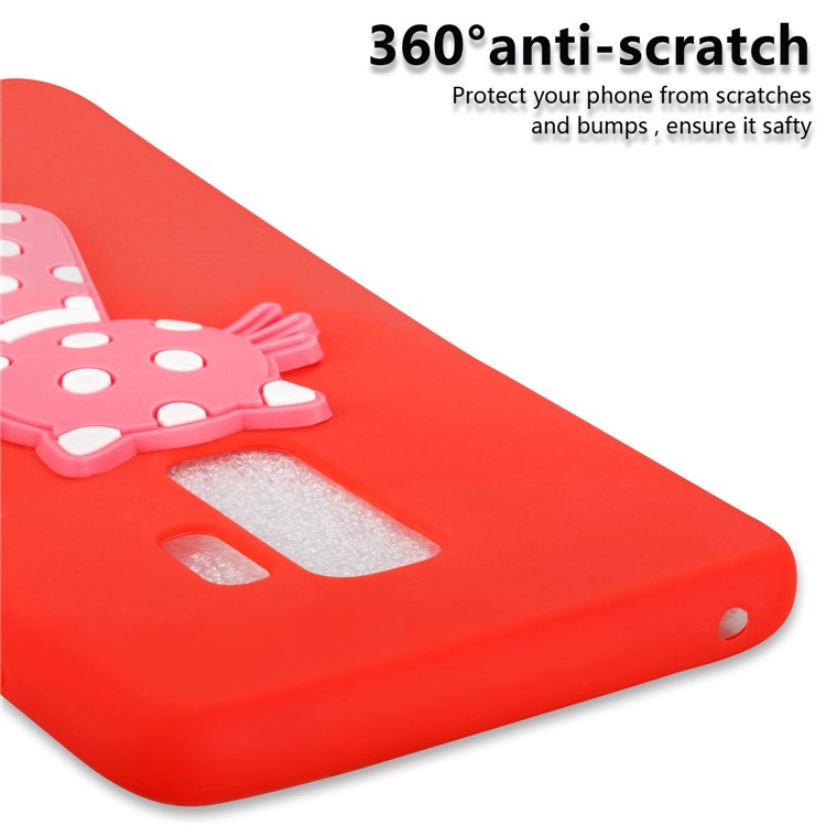 Cute 3D Cat TPU Soft Mobile Casing for Samsung Galaxy S9 Plus - Red-5