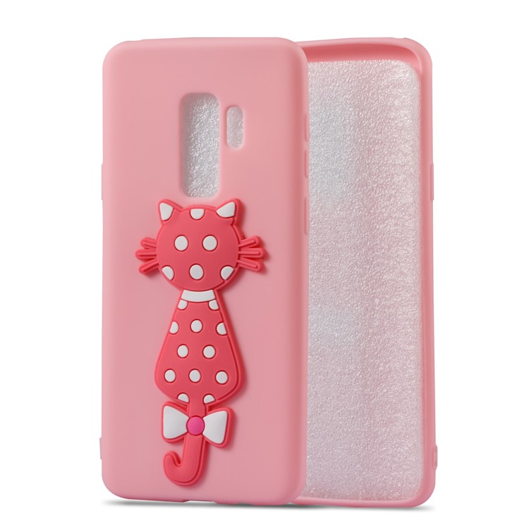 Cute 3D Cat TPU Soft Phone Cover for Samsung Galaxy S9 Plus - Pink-2