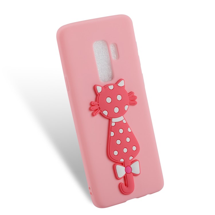 Cute 3D Cat TPU Soft Phone Cover for Samsung Galaxy S9 Plus - Pink-3