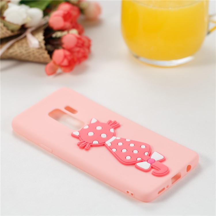Cute 3D Cat TPU Soft Phone Cover for Samsung Galaxy S9 Plus - Pink-4