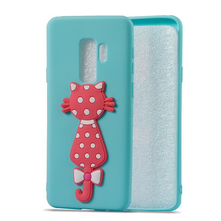 Cute 3D Cat TPU Soft Mobile Phone Shell for Samsung Galaxy S9 Plus - Baby Blue-2