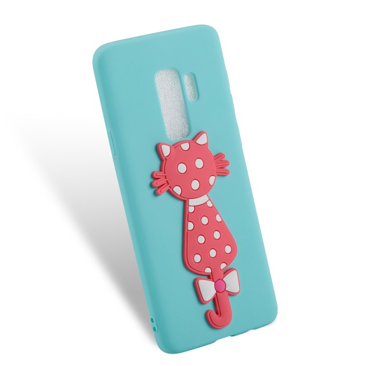Cute 3D Cat TPU Soft Mobile Phone Shell for Samsung Galaxy S9 Plus - Baby Blue-3