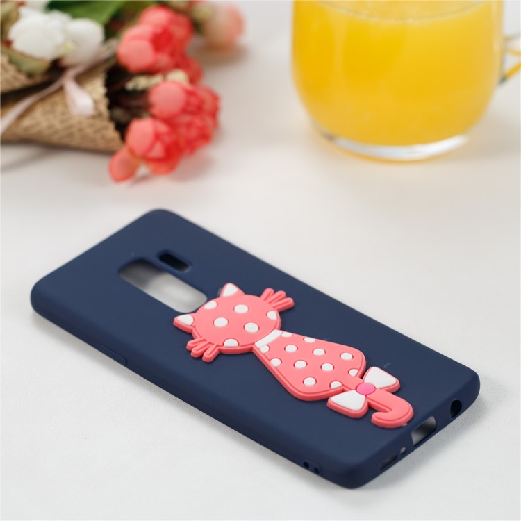 Cute 3D Cat TPU Soft Jelly Cover Case for Samsung Galaxy S9 Plus - Dark Blue-4