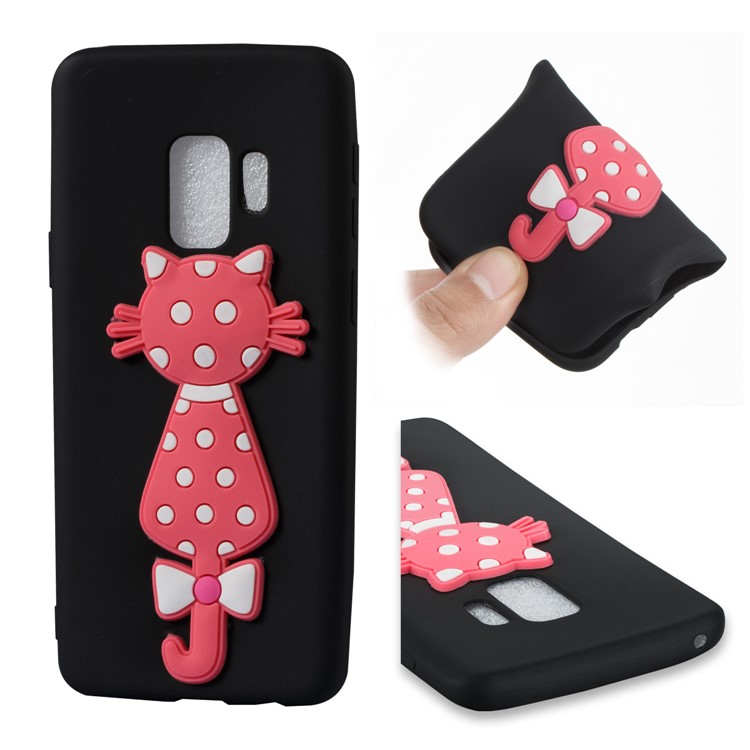 Adorable 3D Cat Pattern TPU Case for Samsung Galaxy S9 SM-G960 - Black-1