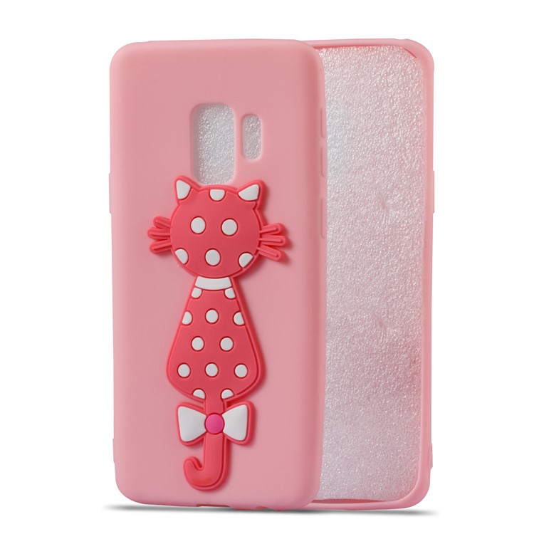 Adorable 3D Cat Pattern TPU Phone Casing for Samsung Galaxy S9 SM-G960 - Pink-2