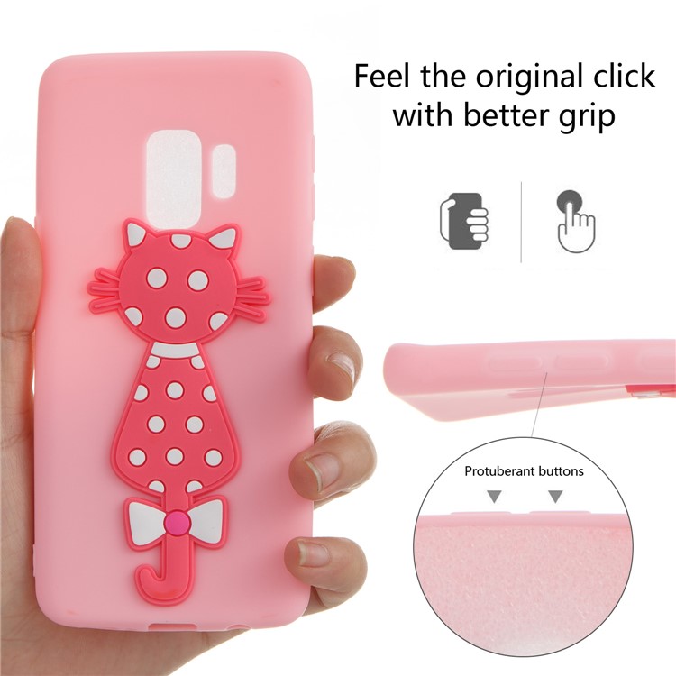 Adorable 3D Cat Pattern TPU Phone Casing for Samsung Galaxy S9 SM-G960 - Pink-6