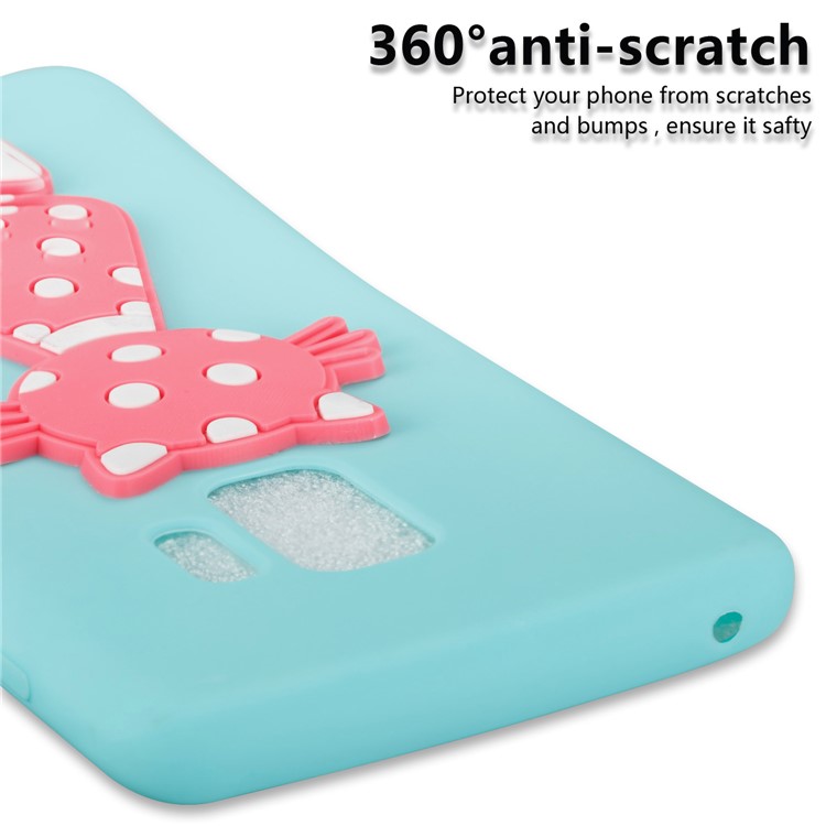 Adorable 3D Cat Pattern TPU Mobile Cover for Samsung Galaxy S9 SM-G960 - Cyan-5