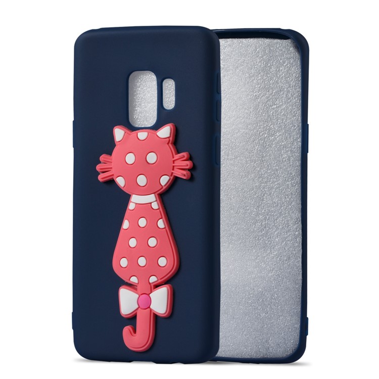 Adorable 3D Cat Pattern TPU Cell Phone Shell for Samsung Galaxy S9 SM-G960 - Dark Blue-2