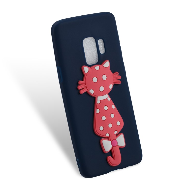 Adorable 3D Cat Pattern TPU Cell Phone Shell for Samsung Galaxy S9 SM-G960 - Dark Blue-3