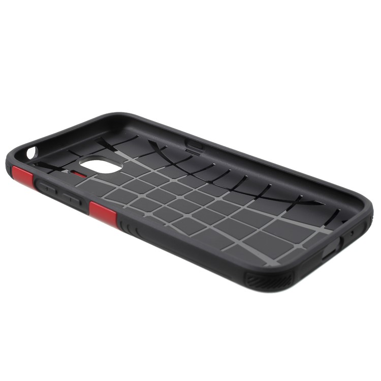 PC + TPU Hybrid Rugged Armor Case for Samsung Galaxy J2 Pro 2018 - Red-3