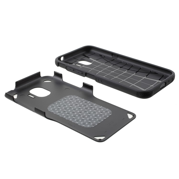 PC + TPU Hybrid Rugged Armor Cover for Samsung Galaxy J2 Pro 2018 - Black-6