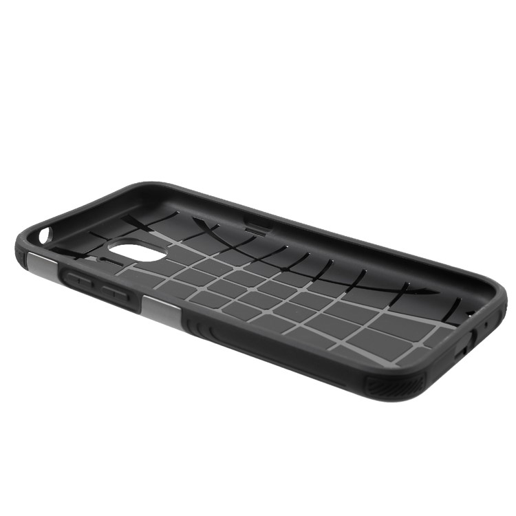 PC + TPU Hybrid Rugged Armor Phone Accessory Case for Samsung Galaxy J2 Pro 2018 - Grey-3