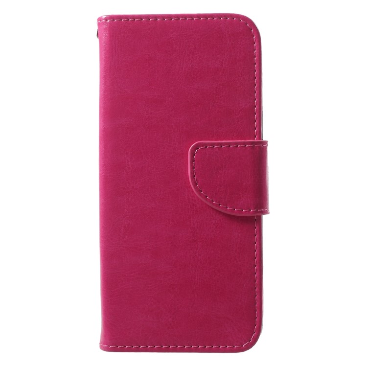Solid Color Wallet Stand Leather Case for Samsung Galaxy S9 G960 - Rose-3