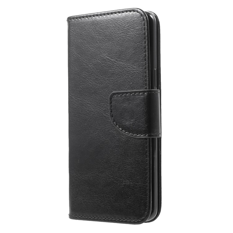 Solid Color Wallet Stand Leather Cover for Samsung Galaxy S9 G960 - Black-3