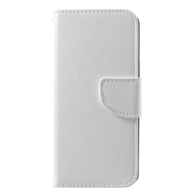 Solid Color Wallet Stand Leather Shell for Samsung Galaxy S9 G960 - White-1