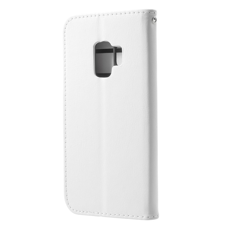 Solid Color Wallet Stand Leather Shell for Samsung Galaxy S9 G960 - White-2