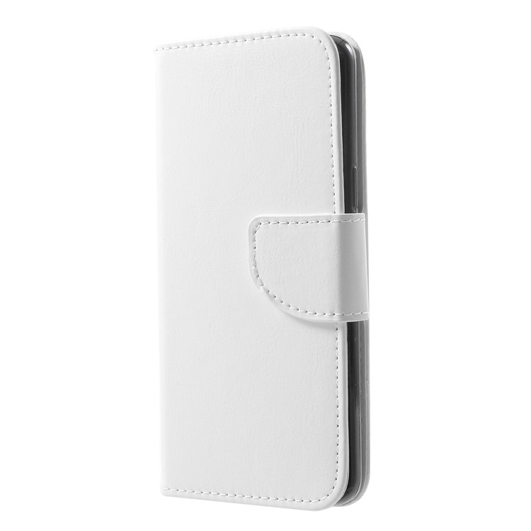 Solid Color Wallet Stand Leather Shell for Samsung Galaxy S9 G960 - White-3