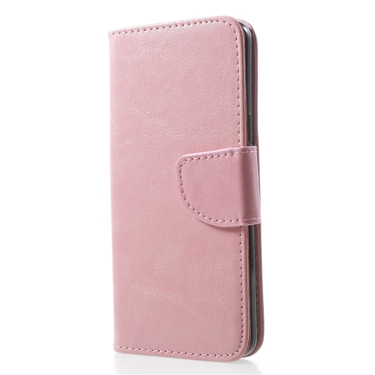 Solid Color Wallet Stand Leather Mobile Case for Samsung Galaxy S9 G960 - Pink-3
