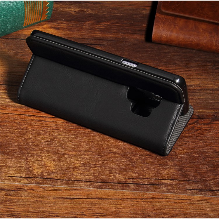 Vintage Flip Stand Leather Cell Phone Case with Card Slot for Samsung Galaxy S9 SM-G960 - Black-14