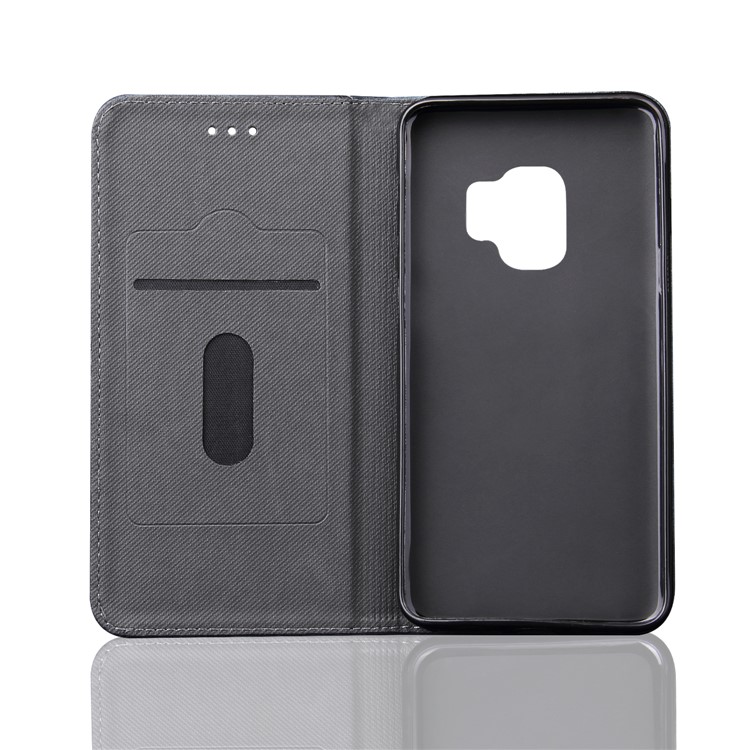 Vintage Flip Stand Leather Cell Phone Case with Card Slot for Samsung Galaxy S9 SM-G960 - Black-9
