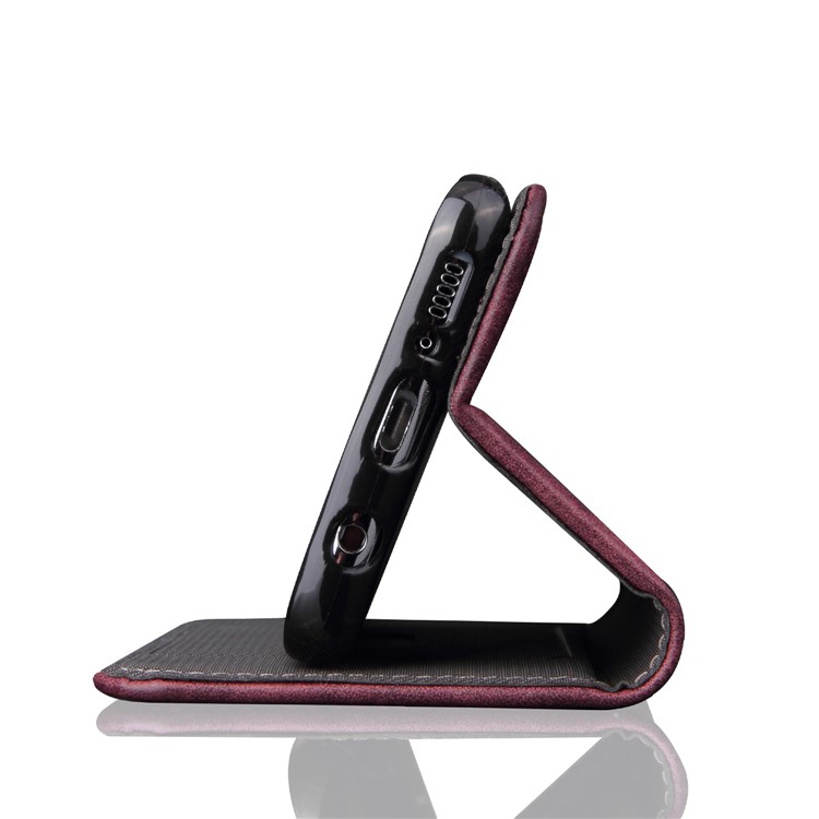 Vintage Flip Stand Leather Cell Phone Cover with Card Slot for Samsung Galaxy S9 SM-G960 - Wine Red-6