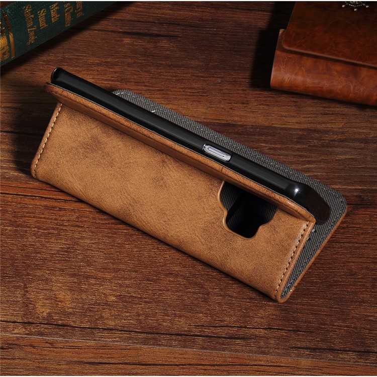 Vintage Flip Stand Leather Cell Phone Shell with Card Slot for Samsung Galaxy S9 SM-G960 - Brown-11
