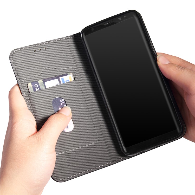 Vintage Flip Stand Leather Cell Phone Case with Card Slot for Samsung Galaxy S9+ SM-G965 - Black-10