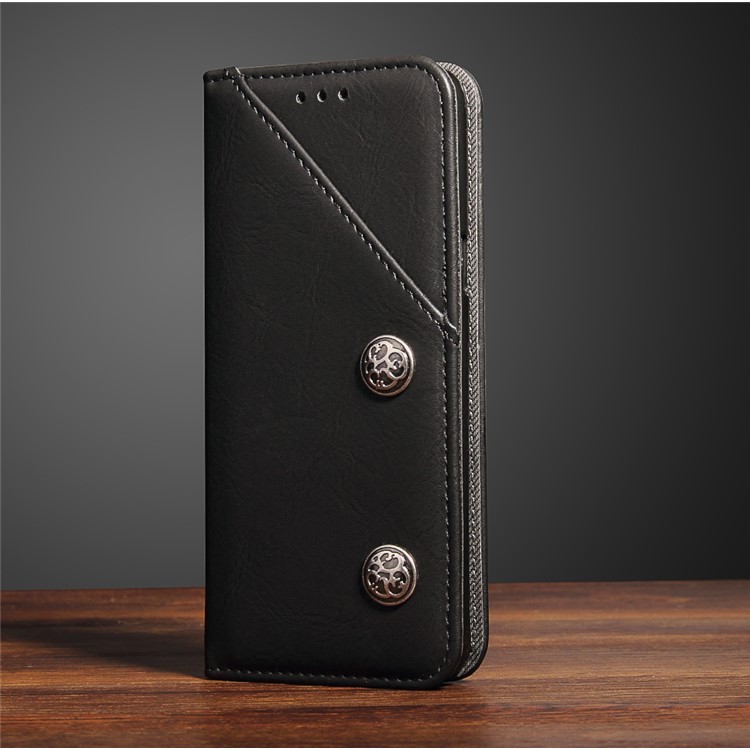 Vintage Flip Stand Leather Cell Phone Case with Card Slot for Samsung Galaxy S9+ SM-G965 - Black-11