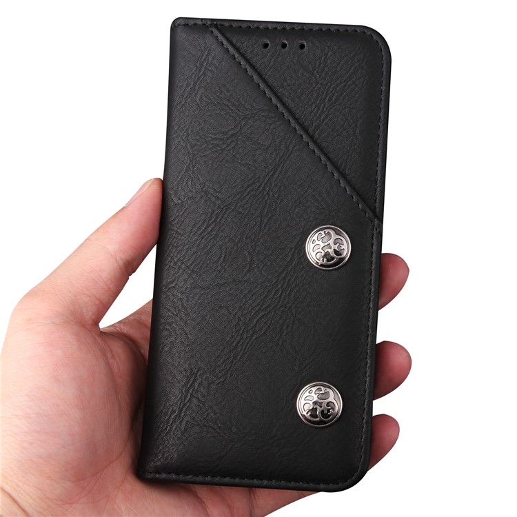 Vintage Flip Stand Leather Cell Phone Case with Card Slot for Samsung Galaxy S9+ SM-G965 - Black-5