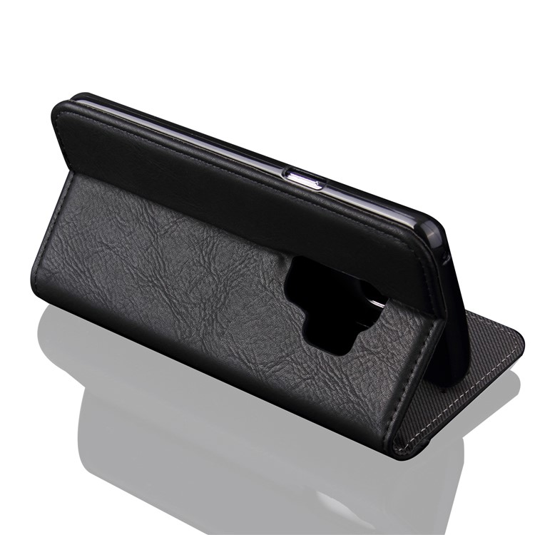 Vintage Flip Stand Leather Cell Phone Case with Card Slot for Samsung Galaxy S9+ SM-G965 - Black-7