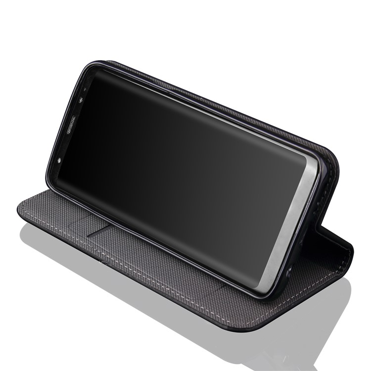 Vintage Flip Stand Leather Cell Phone Case with Card Slot for Samsung Galaxy S9+ SM-G965 - Black-8