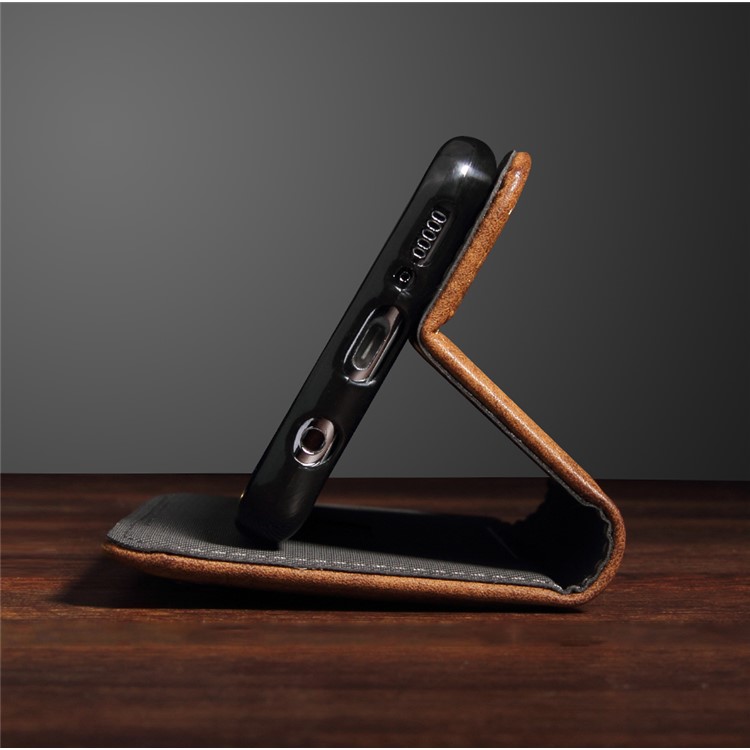 Vintage Flip Stand Leather Cell Phone Shell with Card Slot for Samsung Galaxy S9 Plus SM-G965 - Brown-13