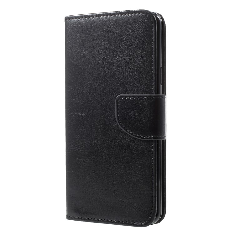 For Samsung Galaxy S9+ G965 Solid Color Wallet Stand Leather Cover - Black-3