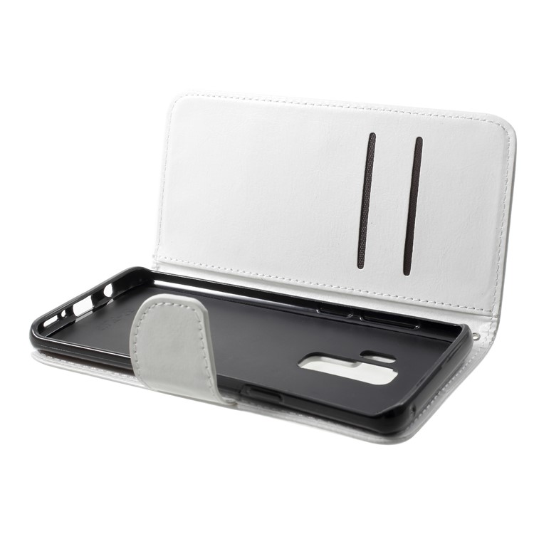 For Samsung Galaxy S9+ G965 Solid Color Wallet Stand Leather Shell - White-5