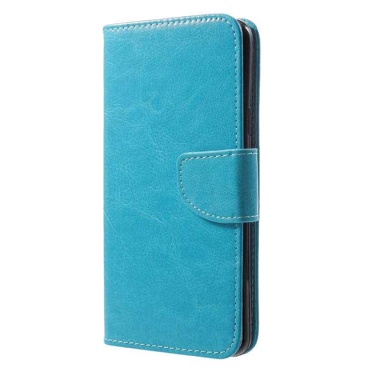 For Samsung Galaxy S9+ G965 Solid Color PU Leather Protector Cover - Blue-3