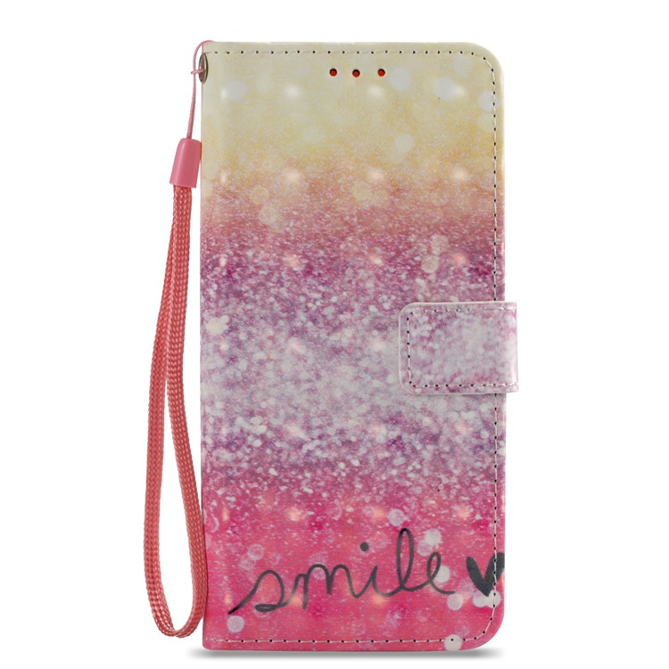 Pattern Printing Leather Wallet Stand Case for Samsung Galaxy S9 G960 - Smile-3
