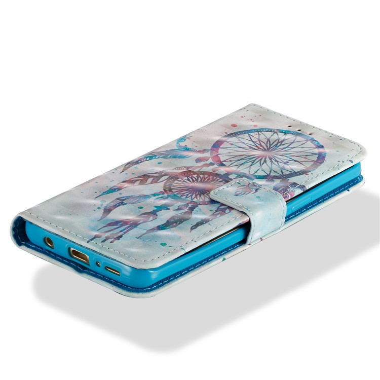 Pattern Printing Leather Wallet Stand Flip Cover for Samsung Galaxy S9 G960 - Blue Dream Catcher-2