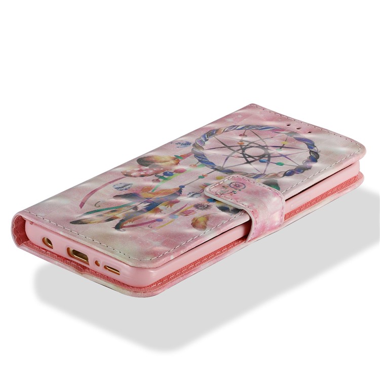 For Samsung Galaxy S9 G960 Pattern Printing Leather Wallet Stand Folio Accessory Case - Pink Dream Catcher-2