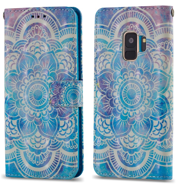 Patterned PU Leather Stand Wallet Flip Case for Samsung Galaxy S9 G960 - Mandala-4