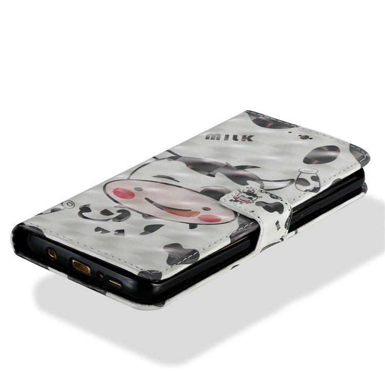 Pattern Printing Leather Wallet Stand Case for Samsung Galaxy S9+ G965 - Milk-2